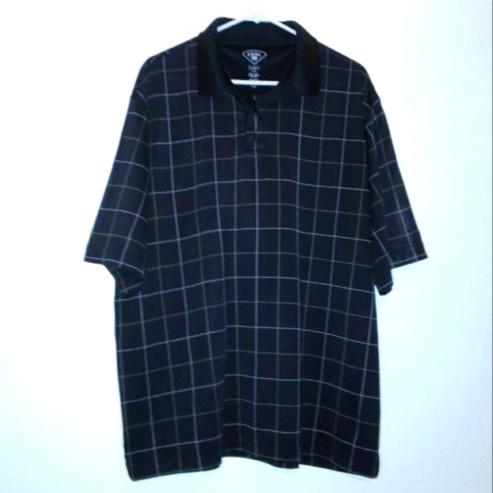 5 For $25 Haggar Performance Checkered Cool 18 Wear Golf Shirt